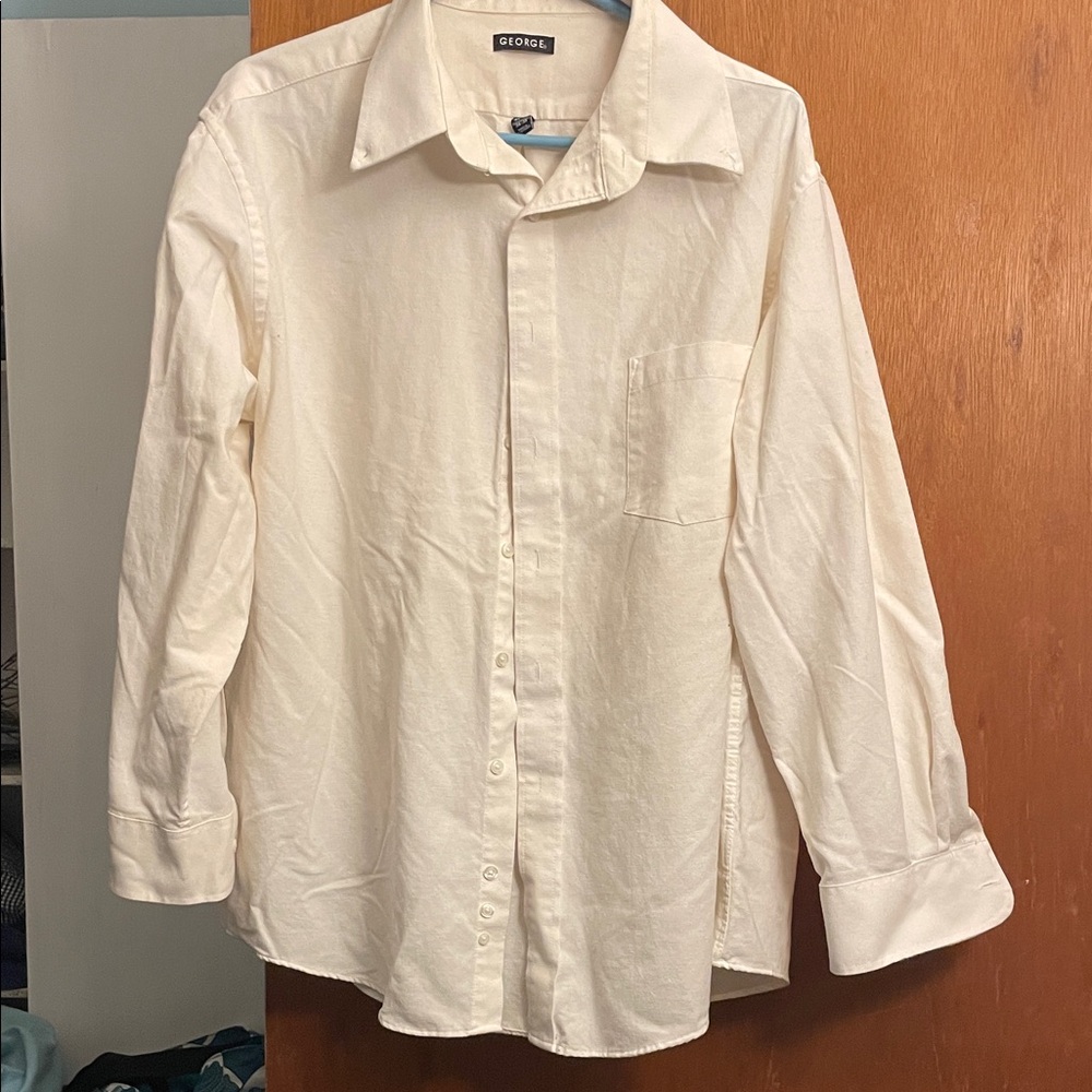 George Men's Off-White Button Down Shirt